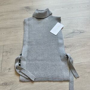 Athleta Doubletime Turtleneck Sweater Tank grey XXS NWT